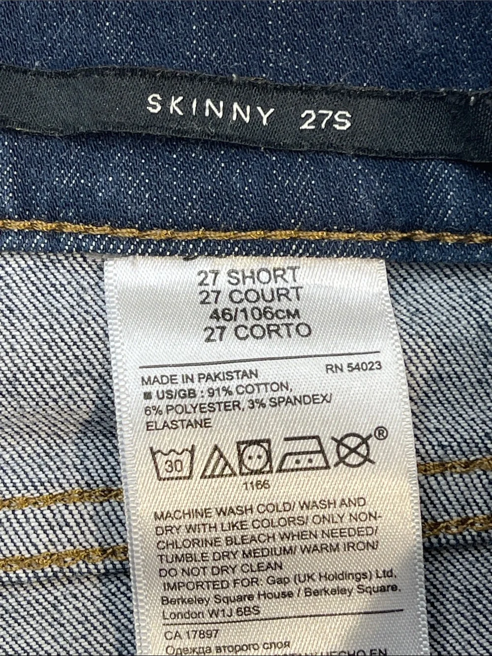 Banana Republic Dark Blue Denim Jeans SKINNY SIZE 27 SHORT WOMENS